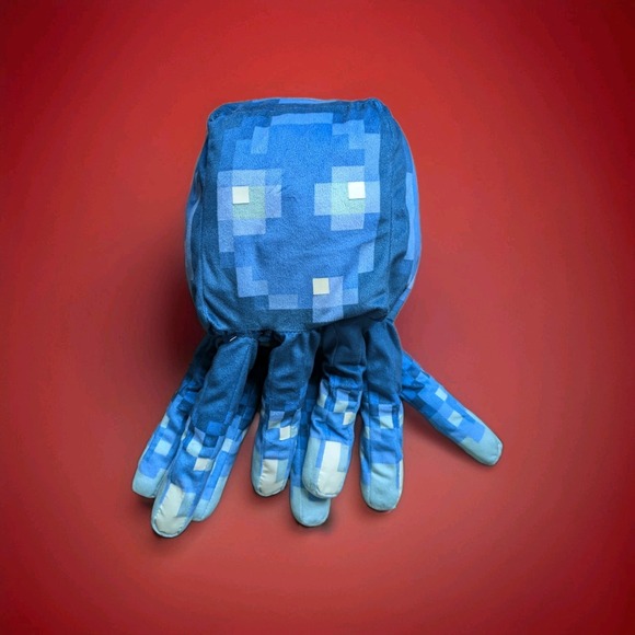 Minecraft Glow Squid Plush 19" Glow-in-the-Dark Pillow Mojang No Tag - Picture 1 of 9